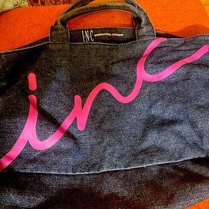 INC DENIM TOTE BAG